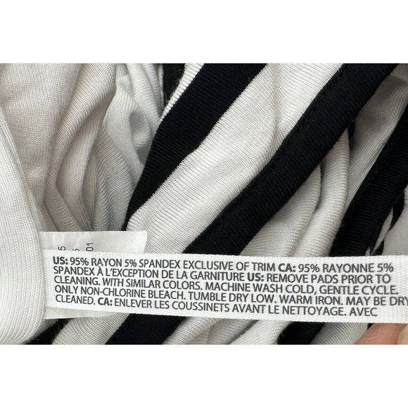 SOMA Weekend Black White Stripe Sz S Soft Jersey Maxi Dress Shelf Bra Racerback - Picture 13 of 14